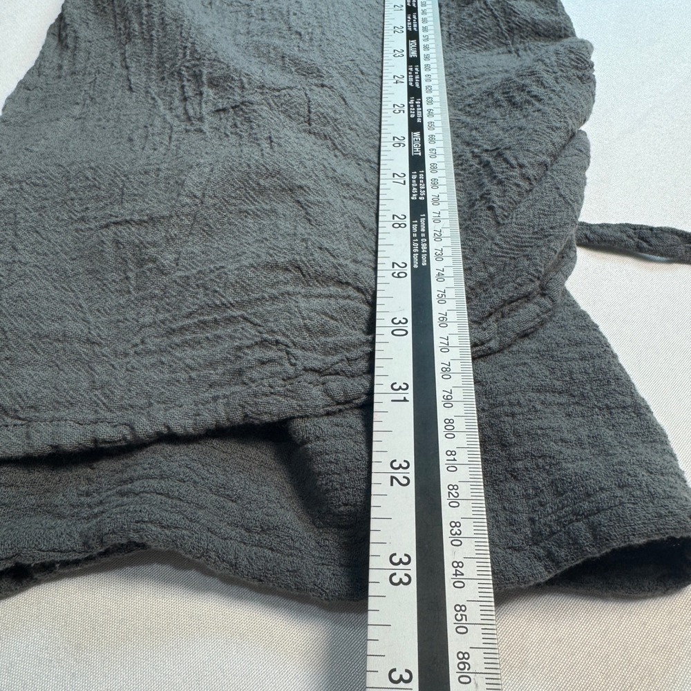 Oh My Gauze Womens Pants Large Greenish Grey Cotton Ruched Drawstring Boho - Picture 8 of 9